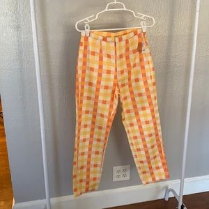 Free people plaid/checkered print pants
